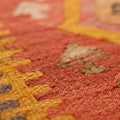 Vintage Southeastern Patchwork Runner Rug 3x7 ft — Orange & Red Geometric