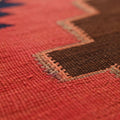 Vintage Southeastern Persian Style Kilim Runner Rug 3x8 ft — Red & Brown Geometric