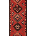 Vintage Southeastern Persian Style Kilim Runner Rug 3x8 ft — Red & Brown Geometric