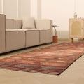Vintage Malatya Turkish Kilim Runner Rug 3x13 ft — Brown & Red Geometric