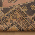 Vintage Kayseri Turkish Area Rug 4x8 ft — Pink & Gray Geometric