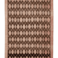 Vintage Sivas Turkish Area Rug 4x7 ft — Brown & Pink Geometric
