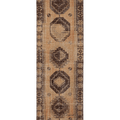 Vintage Malatya Turkish Runner Rug 3x13 ft — Beige & Brown Geometric (No. 62558)