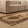 Vintage Malatya Turkish Runner Rug 3x13 ft — Beige & Brown Geometric (No. 62558)
