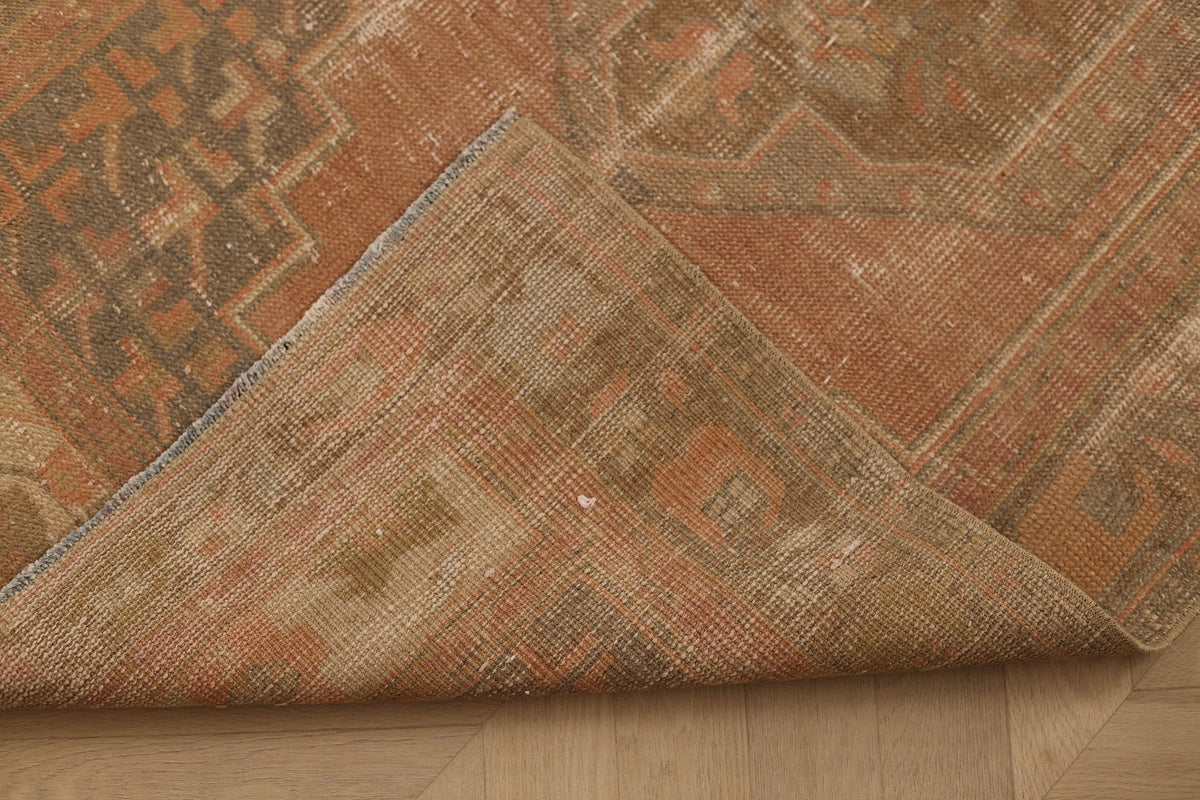 Vintage Nevşehir Turkish Runner Rug 2x6 ft — Brown & Beige Geometric