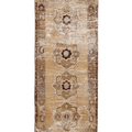Vintage Niğde Turkish Runner Rug 1x8 ft — Beige & Brown Distressed