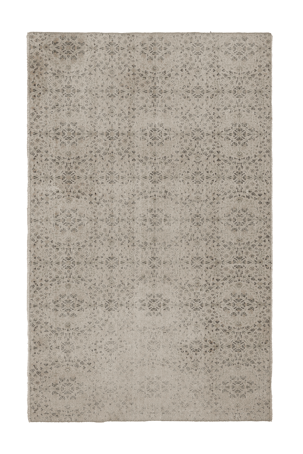 Vintage Manisa Turkish Area Rug 5x8 ft — Beige & Green Floral
