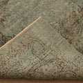 Vintage Isparta Turkish Area Rug 5x9 ft — Green & Gray Floral