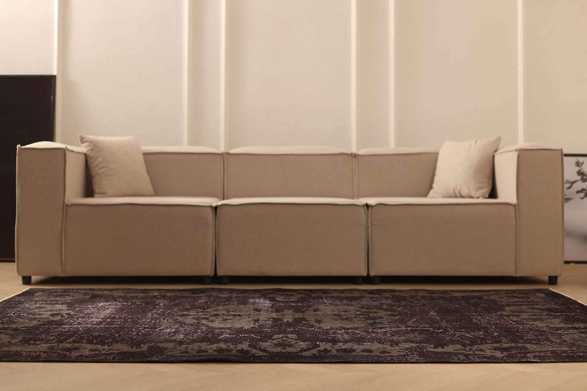Vintage Isparta Turkish Area Rug 6x8 ft — Gray & Brown Overdyed
