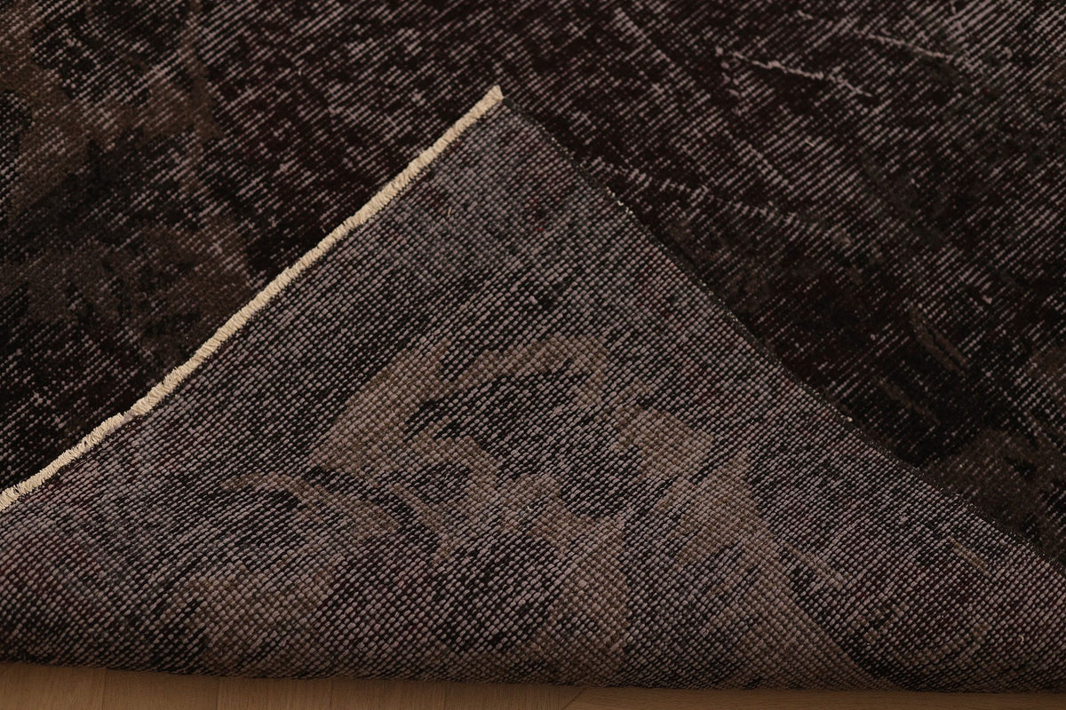Vintage Isparta Turkish Area Rug 6x8 ft — Gray & Brown Overdyed