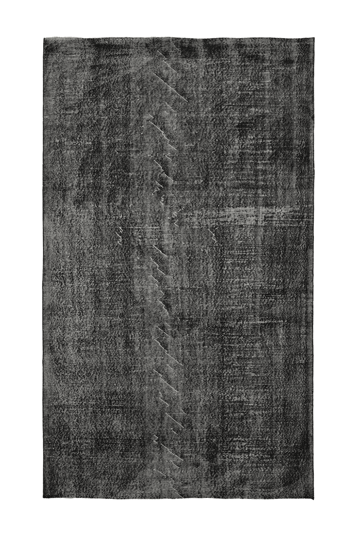 Vintage Isparta Turkish Area Rug 5x9 ft — Gray Overdyed