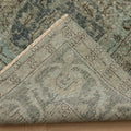Vintage Isparta Turkish Area Rug 7x10 ft — Gray & Green Floral