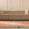 Vintage Manisa Turkish Area Rug 6x10 ft — Red & Beige Floral