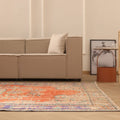 Vintage Manisa Turkish Area Rug 6x10 ft — Red & Beige Floral
