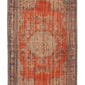 Vintage Manisa Turkish Area Rug 6x10 ft — Red & Beige Floral