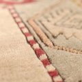 Vintage Niğde Turkish Area Rug 7x9 ft — Beige & Red Geometric