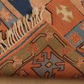 Vintage Uşak Turkish Area Rug 6x8 ft — Orange & Beige Geometric