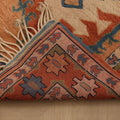 Vintage Muğla Turkish Area Rug 3x5 ft — Orange & Blue Geometric