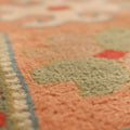 Vintage Uşak Turkish Area Rug 6x7 ft — Beige & Orange Geometric