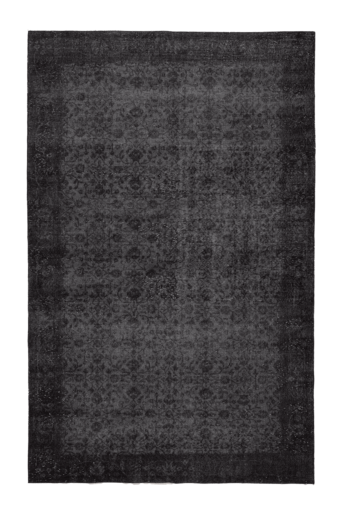 Vintage Isparta Turkish Area Rug 6x10 ft — Gray Floral