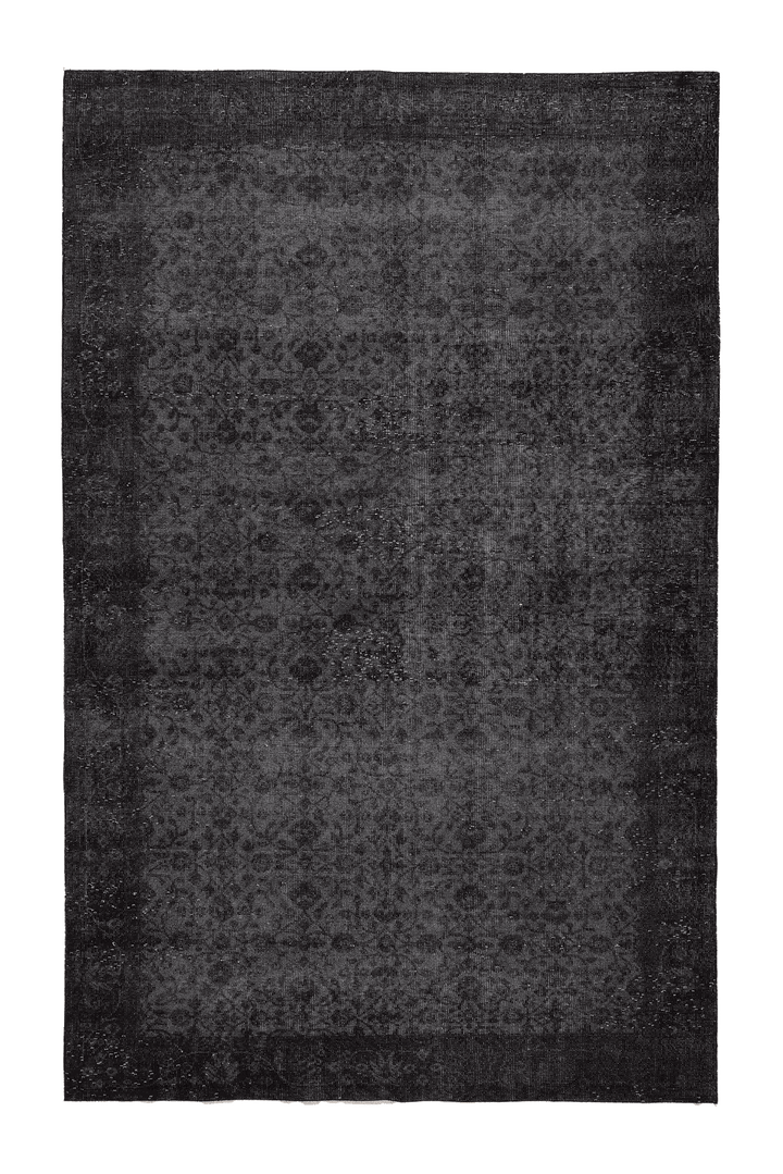 Vintage Isparta Turkish Area Rug 6x10 ft — Gray Floral