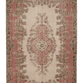 Vintage Isparta Turkish Area Rug 6x10 ft — Beige & Red Floral
