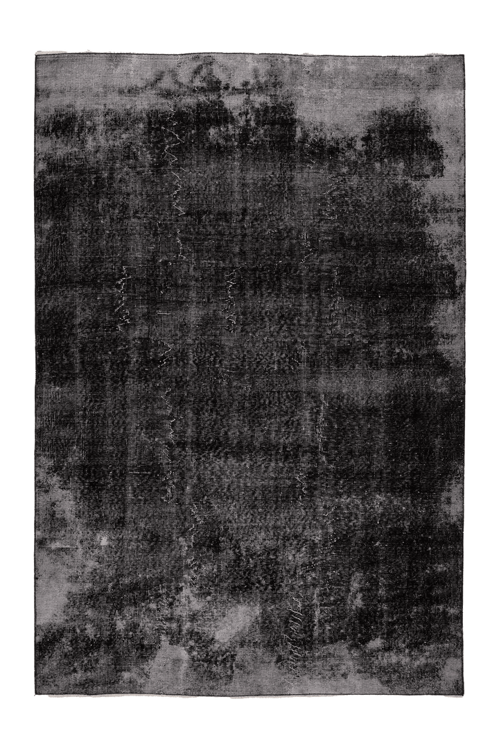 Vintage Isparta Turkish Area Rug 5x8 ft — Gray Overdyed