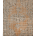 Vintage Isparta Turkish Area Rug 5x9 ft — Orange & Green Floral