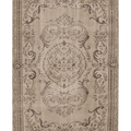Vintage Isparta Turkish Area Rug 6x9 ft — Beige & Brown Floral