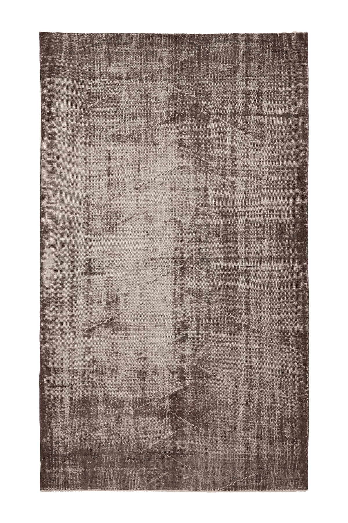 Vintage Manisa Turkish Area Rug 6x10 ft — Brown & Beige Geometric