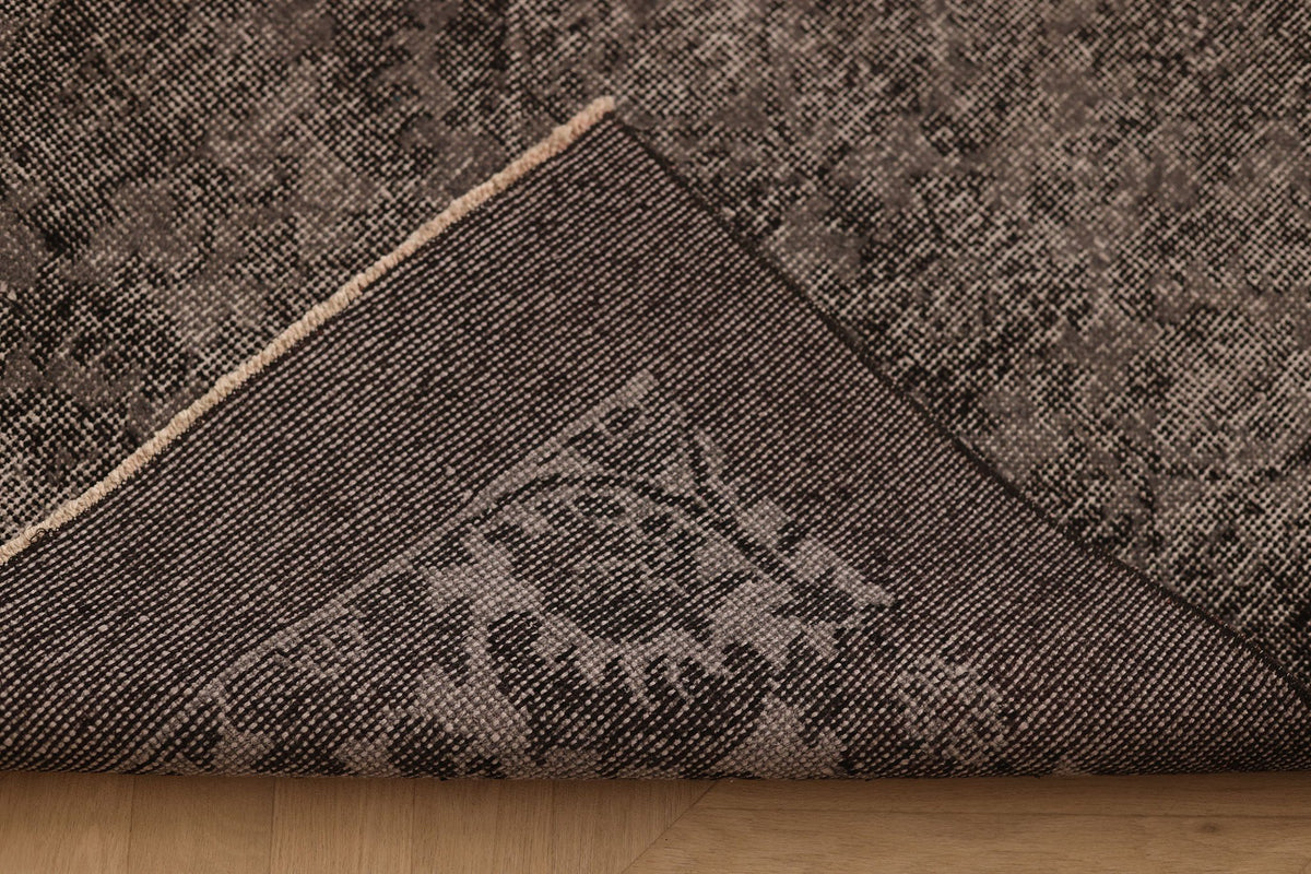 Vintage Isparta Turkish Area Rug 7x10 ft — Gray Overdyed