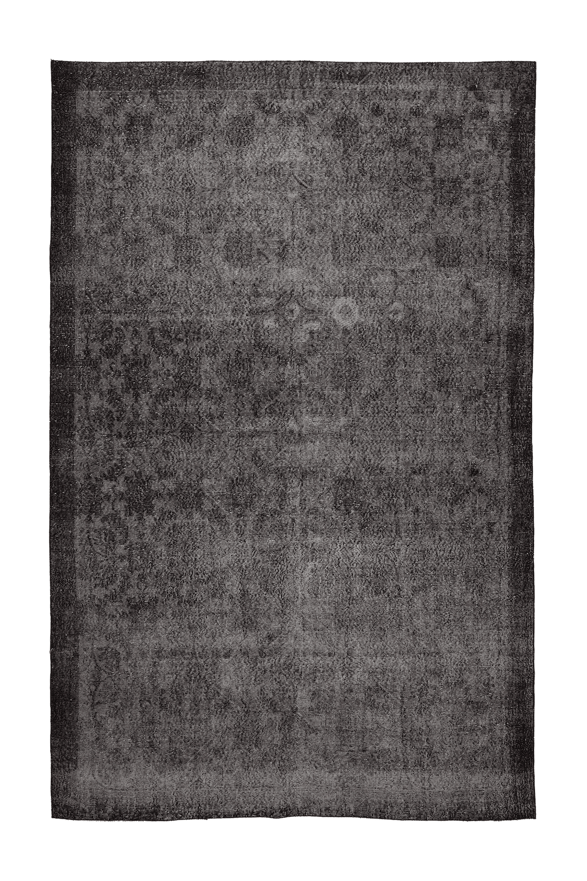 Vintage Isparta Turkish Area Rug 7x10 ft — Gray Overdyed