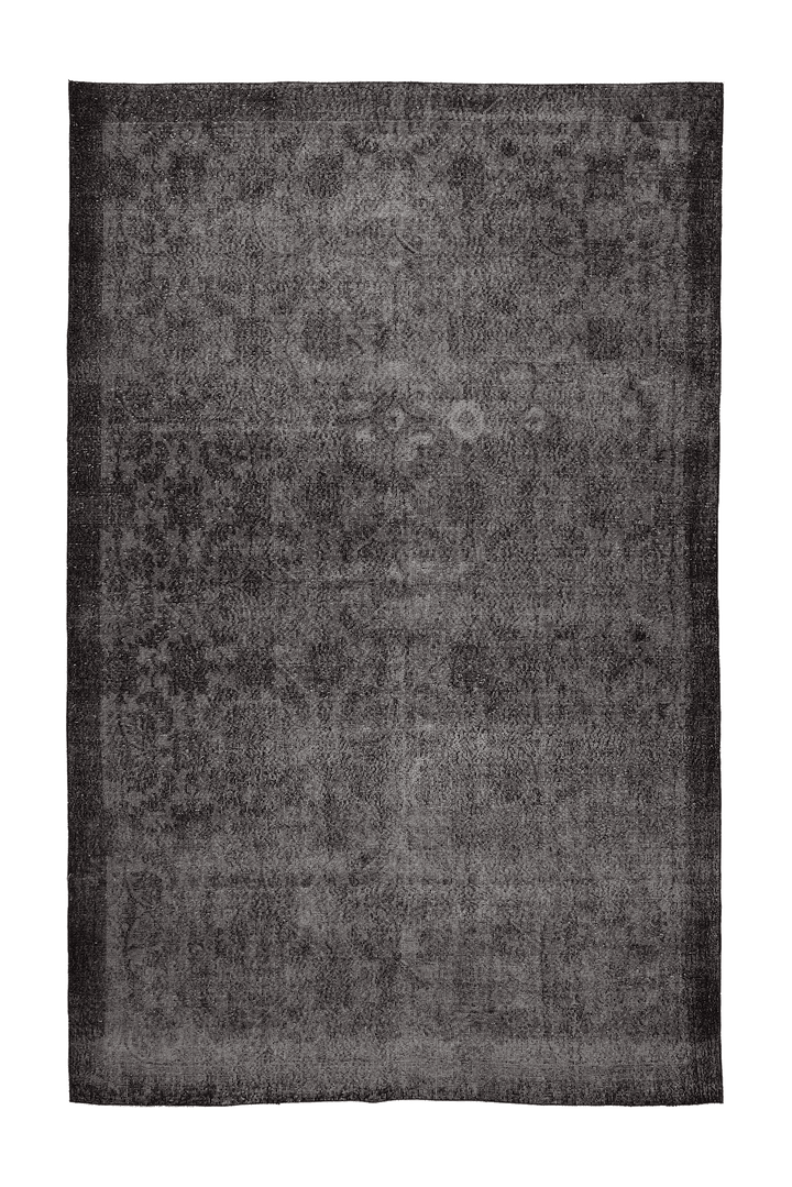 Vintage Isparta Turkish Area Rug 7x10 ft — Gray Overdyed