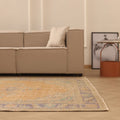 Vintage Manisa Turkish Area Rug 6x9 ft — Orange & Beige Floral