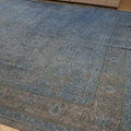 Vintage Southeastern Persian Style Oversize Rug 10x12 ft — Blue & Gray Medallion