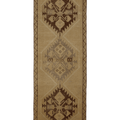 Vintage Malatya Turkish Runner Rug 4x12 ft — Beige & Brown Southwestern