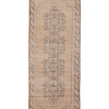 Vintage Niğde Turkish Runner Rug 3x9 ft — Beige & Brown Geometric (No. 62751)