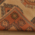 Vintage Uşak Turkish Rug 3x14 ft — Beige & Orange Geometric