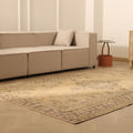 Vintage Manisa Turkish Area Rug 6x9 ft — Beige & Gray Floral