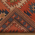 Vintage Niğde Turkish Area Rug 7x10 ft — Beige & Red Geometric