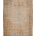Vintage Manisa Turkish Area Rug 7x11 ft — Orange & Beige Floral