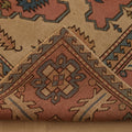 Vintage Uşak Turkish Area Rug 5x8 ft — Red & Blue Geometric