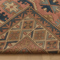 Vintage Niğde Turkish Area Rug 6x9 ft — Pink & Blue Geometric