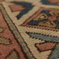 Vintage Niğde Turkish Area Rug 6x9 ft — Pink & Blue Geometric