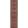 Vintage Uşak Turkish Runner Rug 3x16 ft — Red & Blue Geometric