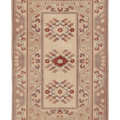 Vintage Muğla Turkish Area Rug 5x8 ft — Beige & Red Geometric