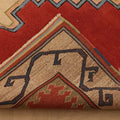 Vintage Malatya Turkish Area Rug 5x8 ft — Red & Beige Geometric