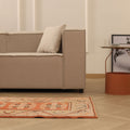 Vintage Muğla Turkish Runner Rug 2x9 ft — Orange & Beige Geometric