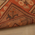 Vintage Muğla Turkish Runner Rug 2x9 ft — Orange & Beige Geometric