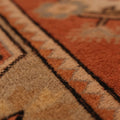 Vintage Muğla Turkish Runner Rug 2x9 ft — Orange & Beige Geometric